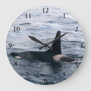 Alaskaorca-Wal-Ozean-Foto entworfen Große Wanduhr