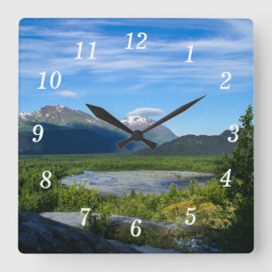 Alaskas Exit Glacier Valley Wall Clock Quadratische Wanduhr