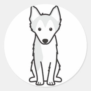 Alaskischer Klee Kai HundeCartoon Runder Aufkleber