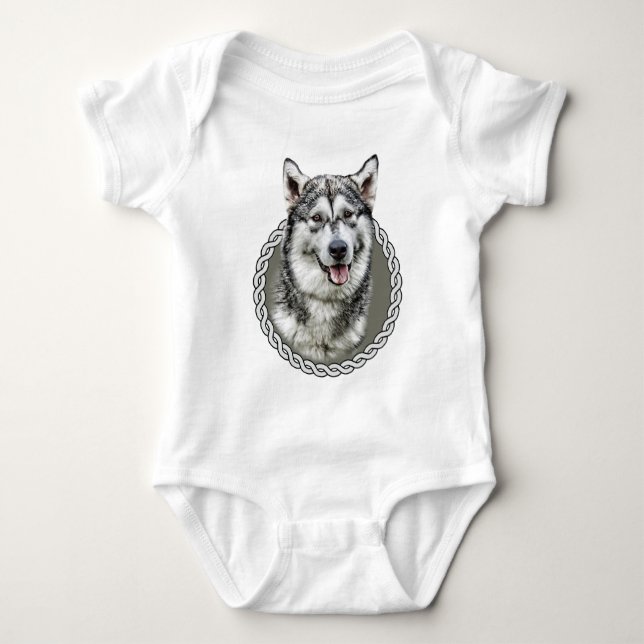 Alaskischer Malamute 001 Baby Strampler (Vorderseite)