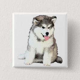 Alaskischer Malamute Button