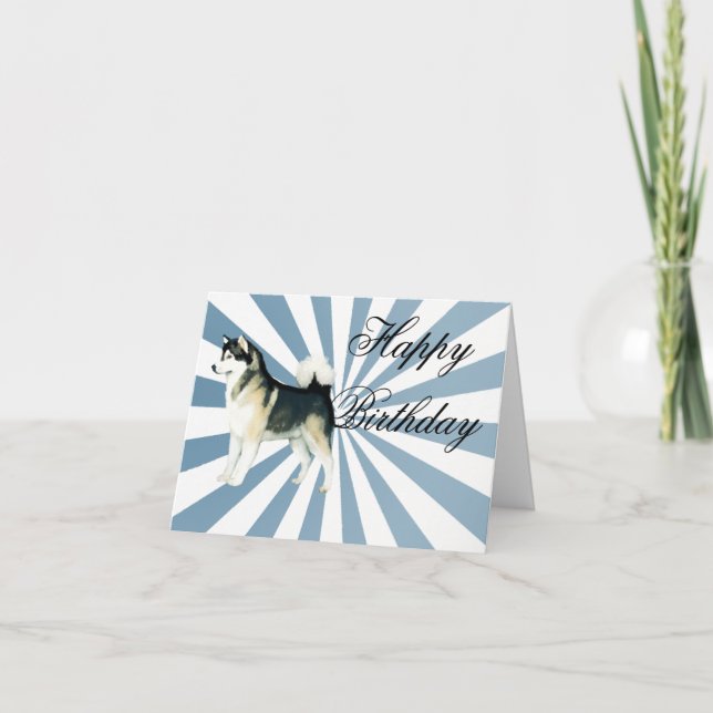 Alaskischer Malamute-Geburtstags-Karte Karte (Vorderseite)