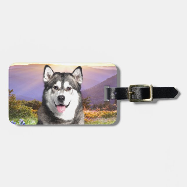 Alaskischer Malamute Gepäckanhänger (Vorderseite horizontal)