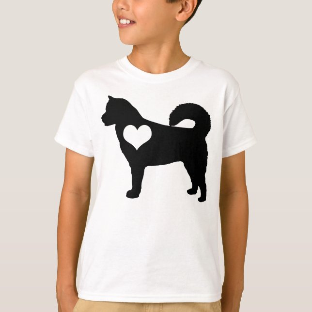 Alaskischer Malamute-Herz scherzt T - Shirt (Vorderseite)