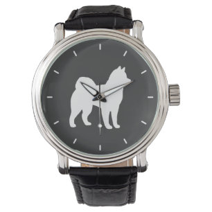 Alaskischer Malamute-Silhouette Armbanduhr