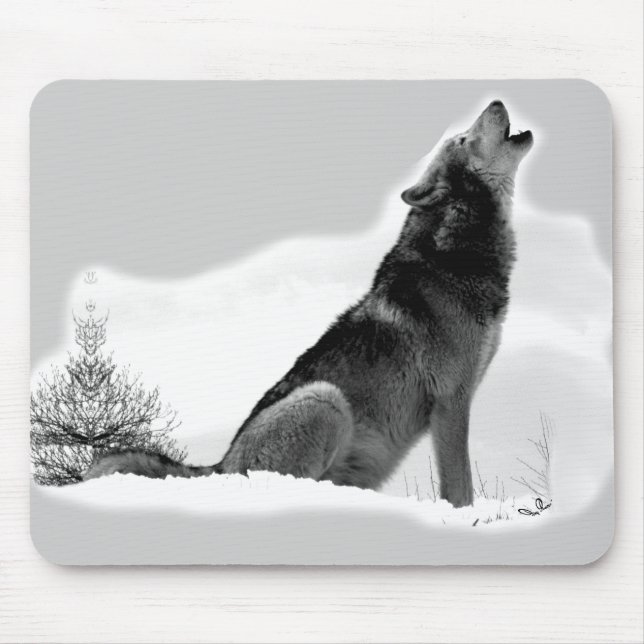 Alaskischer Timberwolf Mousepad (Vorne)