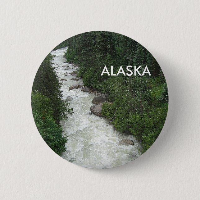 Alaskischer Wasserfall Button (Vorderseite)