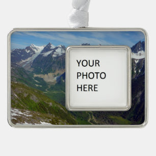 Alaskisches Gletscher-tal Rahmen-Ornament Silber