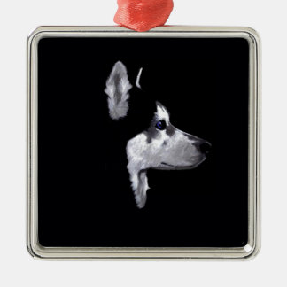 Alaskisches heiseres Hundeprofil fertigen Ornament Aus Metall