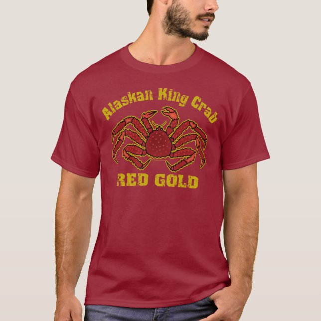 ALASKISCHES KÖNIGSKRABBE-ROT-GOLD T-Shirt (Vorderseite)