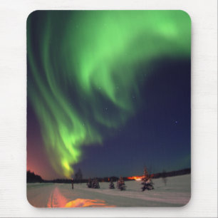 Alaskisches Nordlicht-Nachtfoto Mousepad