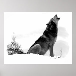 Alaskisches Timberwolf-Plakat Poster