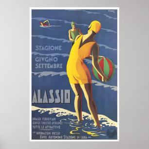 Alassio-Reisekunst Italien-Sportplakat Zuhause Poster