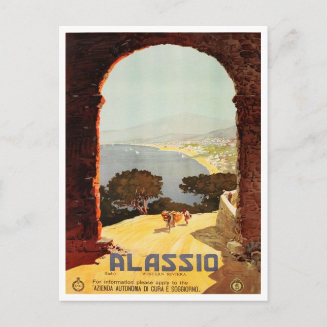 Alassio, Western Riviera italy Vintage Postkarte (Vorderseite)