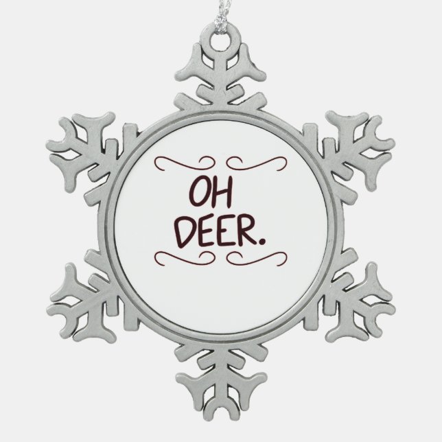 Alastor Oh Deer Creative Art Design Schneeflocken Zinn-Ornament (Vorderseite)