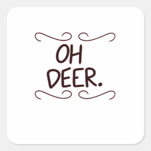 Alastor Oh Deer Kreative Kunstgestaltung Quadratischer Aufkleber