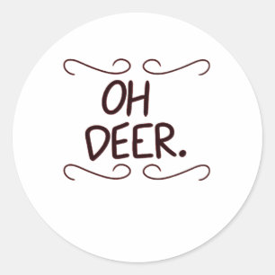 Alastor Oh Deer Kreative Kunstgestaltung Runder Aufkleber