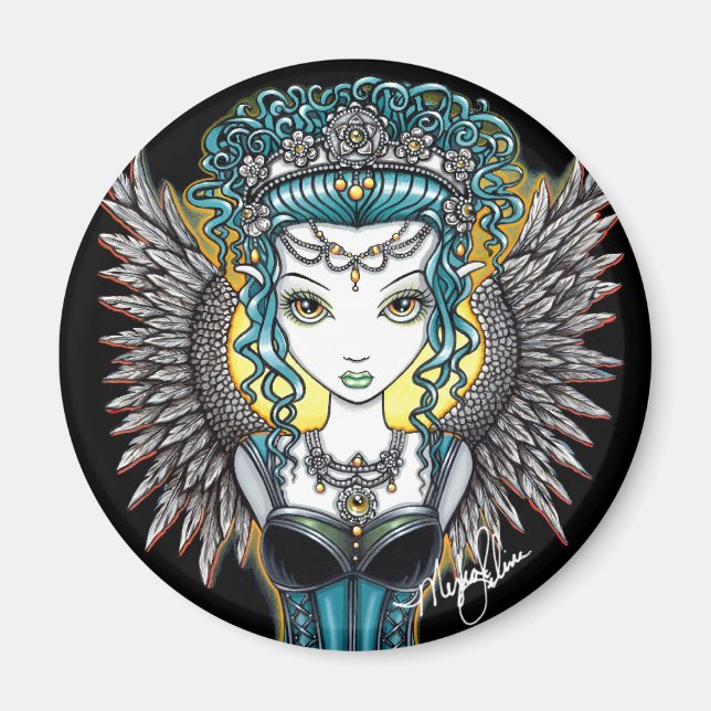 "Alaura" Gothic Guardian Angel Magnet (Vorne)