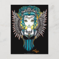 "Alaura" Gothic Guardian Angel Postcard