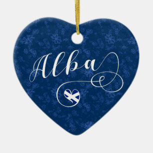 Alba Flag Heart, Schottland, Schotten Gaelic Keramik Ornament