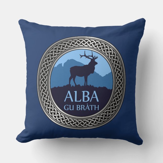 Alba Gu Brath Knot Throw Pillow Kissen (Vorderseite)