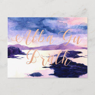Alba Gu Brath Watercolor Rose Gold Carte postale