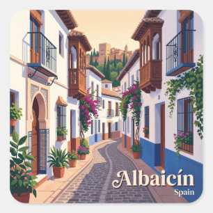 Albaicín Granada Spanien Quadratischer Aufkleber
