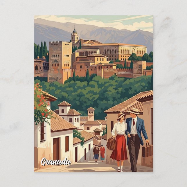 Albaicín Granada Spanien Reise Postkarte (Vorderseite)