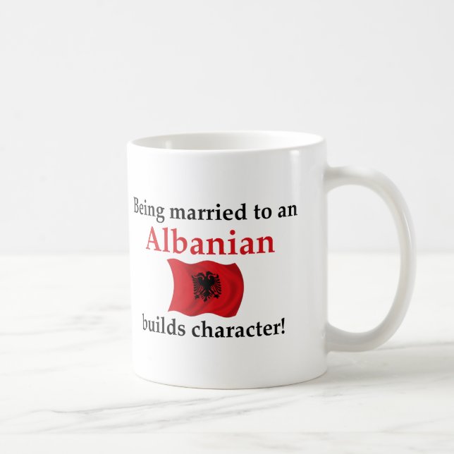 Albaner errichtet Charakter Kaffeetasse (Rechts)