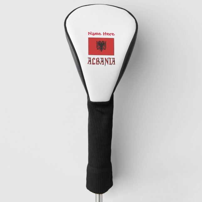Albania Albanian Flag Red Personalized Golf Headcover (Vorderseite)