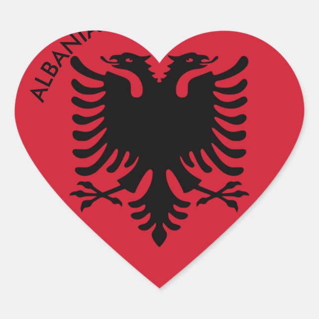 Albania Herz-Aufkleber (Vorderseite)