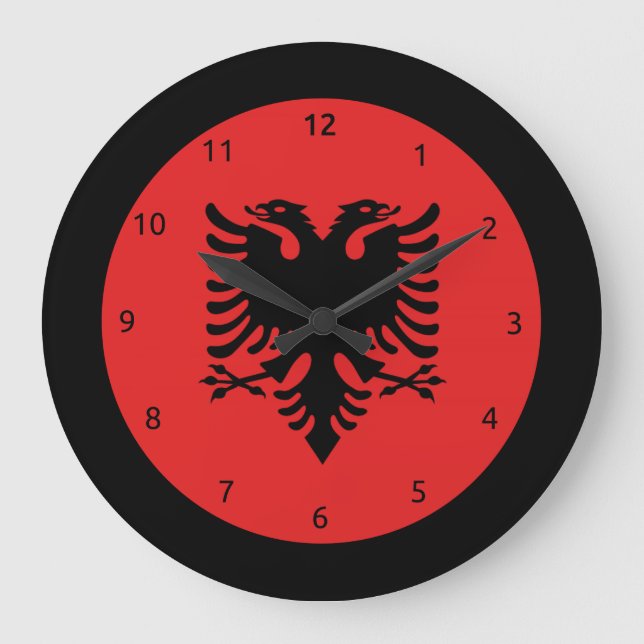Albanian flag clocks große wanduhr (Vorderseite)