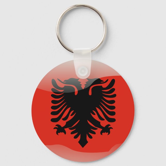 Albanian glossy flag schlüsselanhänger (Vorderseite)