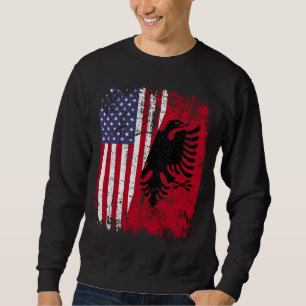 ALBANIAN ROOTS Red Eagle Halb American ALBANIA FLA Sweatshirt