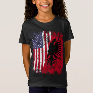 ALBANIAN ROOTS Red Eagle Halb American ALBANIA FLA T-Shirt