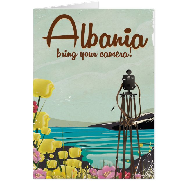 Albanie Camera Vintage affiche de voyage (Devant)
