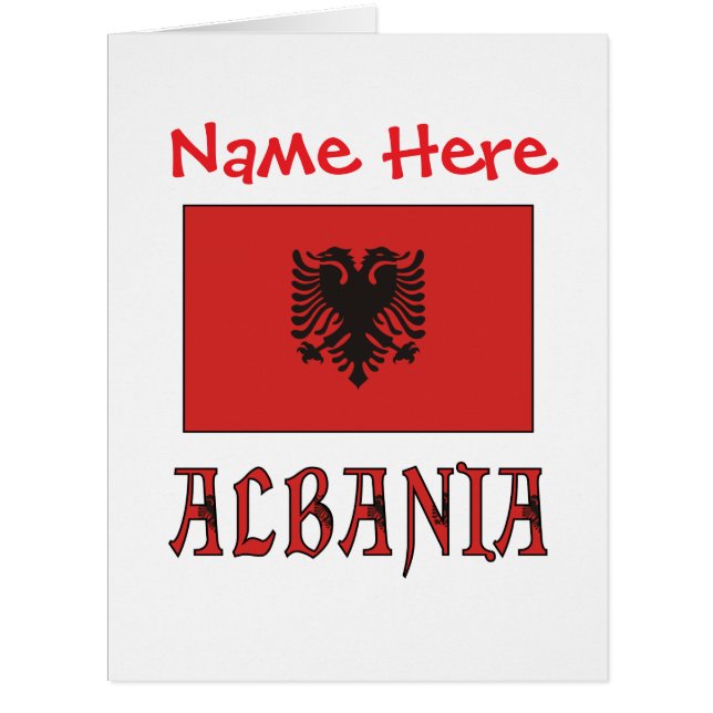 Albanie Drapeau Rouge Personnaliser la carte géant (Devant)