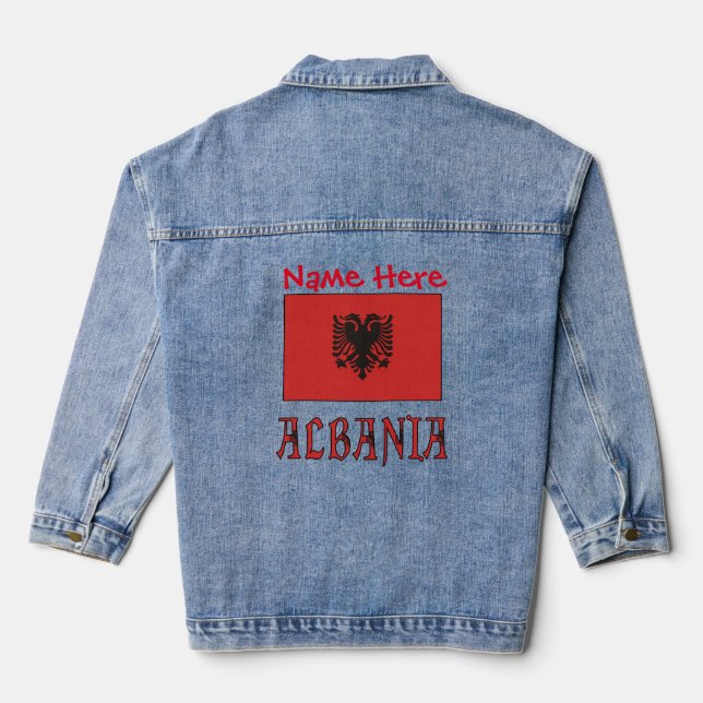 Albanie et drapeau albanais blanc Personnalisé (Verso)