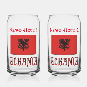 Albanie et drapeau albanais Personnalisation rouge