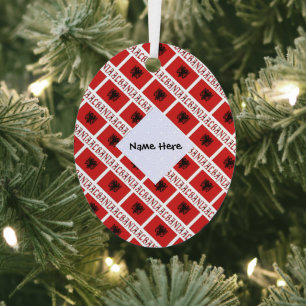 Albanien Albanische Flagge Kacheln Personalisiert Ornament Aus Metall