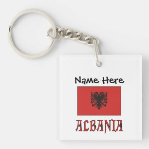 Albanien Albanische Flagge Personalisiert Schlüsselanhänger
