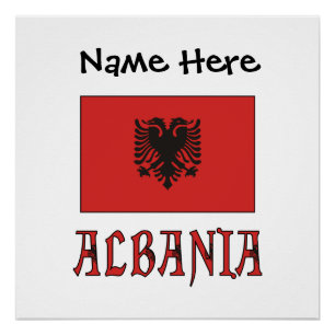 Albanien Albanische Flagge Personalisierter Text Poster