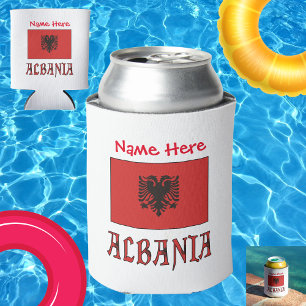 Albanien Albanische Flagge Rot Personalisiert Dosenkühler