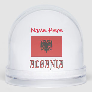 Albanien Albanische Flagge Rot Personalisiert Schneekugeln