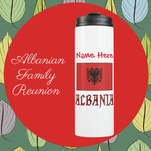 Albanien Albanische Flagge Rot Personalisierung  Thermosbecher