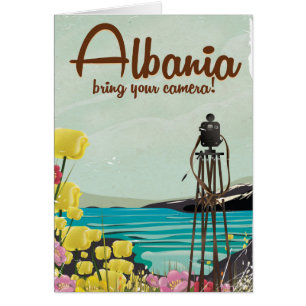 Albanien Camera Vintage Reiseplakat