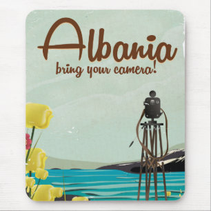 Albanien Camera Vintage Reiseplakat Mousepad