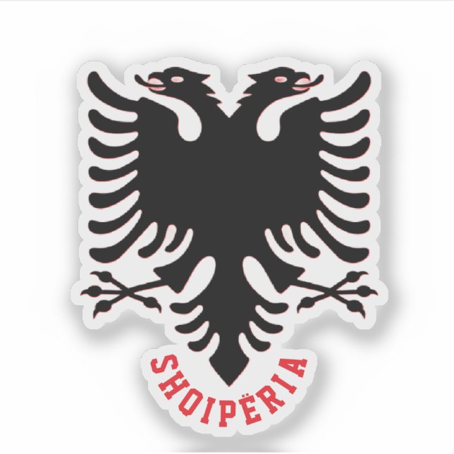 Albanien Doppelkopfadler Aufkleber (Vorderseite)