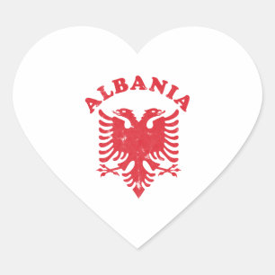 Albanien Eagle Herz-Aufkleber
