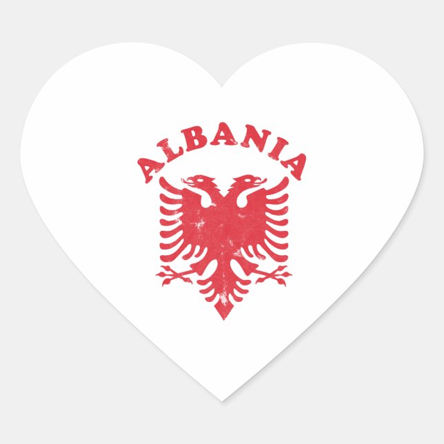 Albanien Eagle Herz-Aufkleber (Vorderseite)